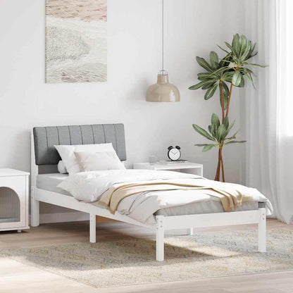 Bed frame White and light grey 80 x 200 cm Solid pine wood