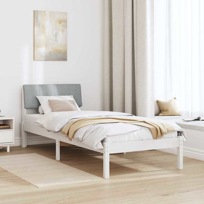 Bed frame White and light grey 80 x 200 cm Solid pine wood