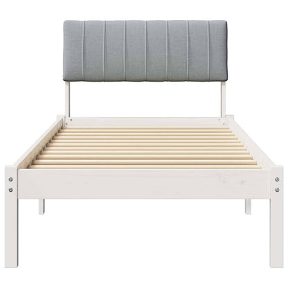 Bed frame White and light grey 80 x 200 cm Solid pine wood