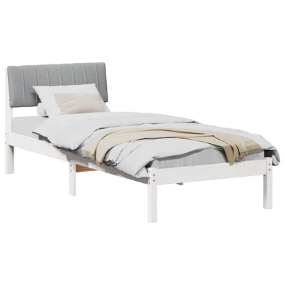 Bed frame White and light grey 80 x 200 cm Solid pine wood