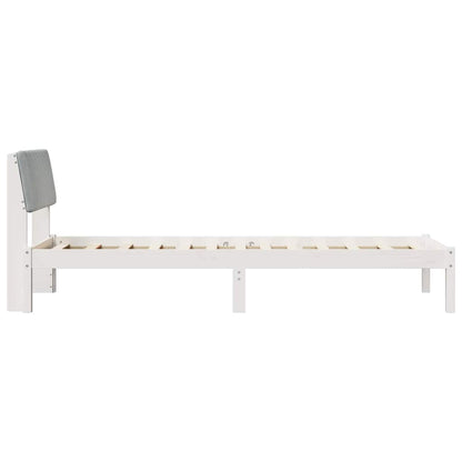 Bed frame White and light grey 80 x 200 cm Solid pine wood