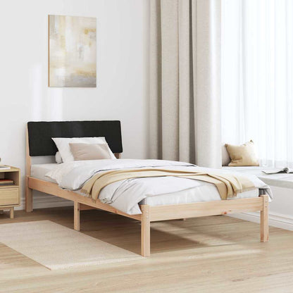 Bed frame Brown and black 90 x 190 cm Solid pine wood
