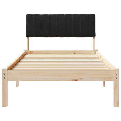 Bed frame Brown and black 90 x 190 cm Solid pine wood