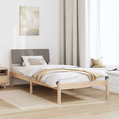 Bed frame Brown and taupe 90 x 190 cm Solid pine wood