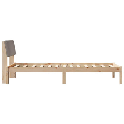 Bed frame Brown and taupe 90 x 190 cm Solid pine wood