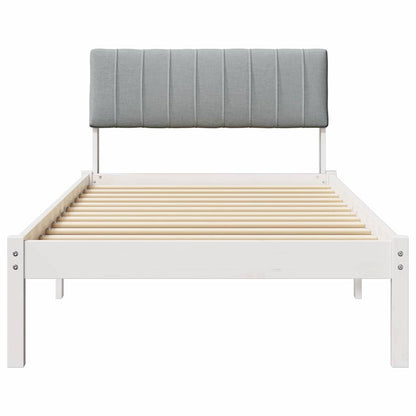 Bed frame White and light grey 90 x 190 cm Solid pine wood