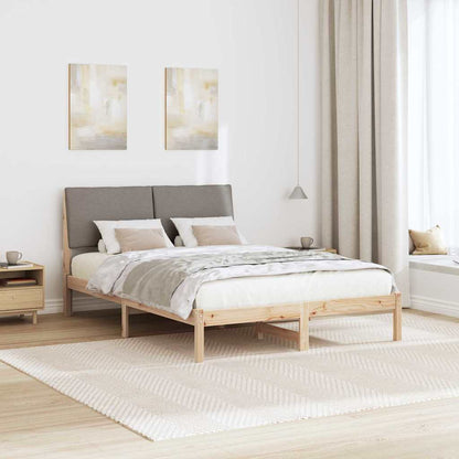 Bed frame Brown and taupe 140 x 200 cm Solid pine wood