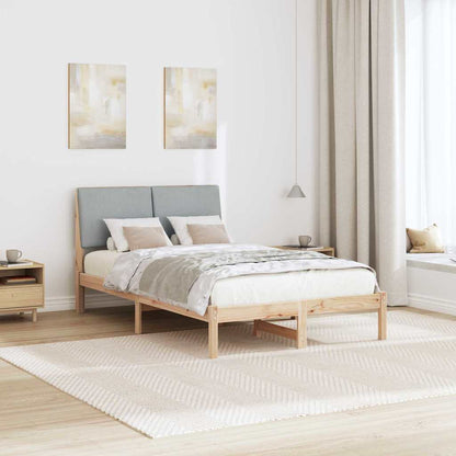 Bed frame Brown and light grey 120 x 200 cm Solid pine wood