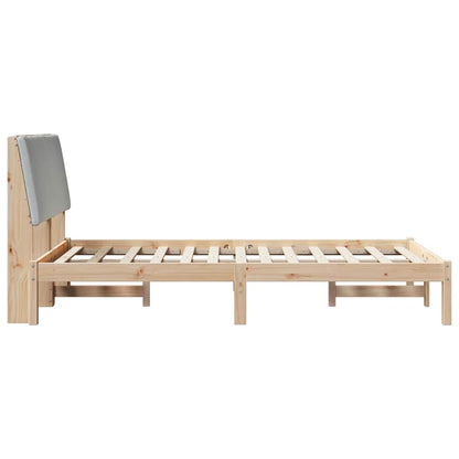 Bed frame Brown and light grey 120 x 200 cm Solid pine wood
