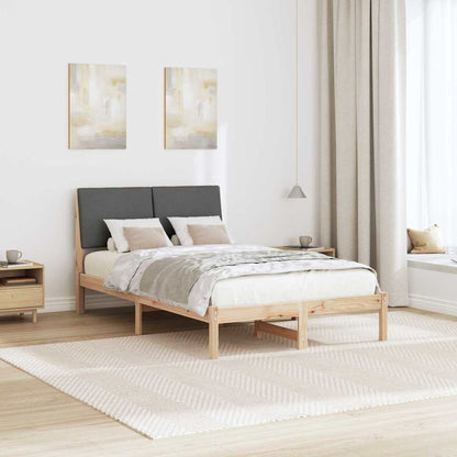 Bed frame Brown and dark grey 120 x 200 cm Solid pine wood