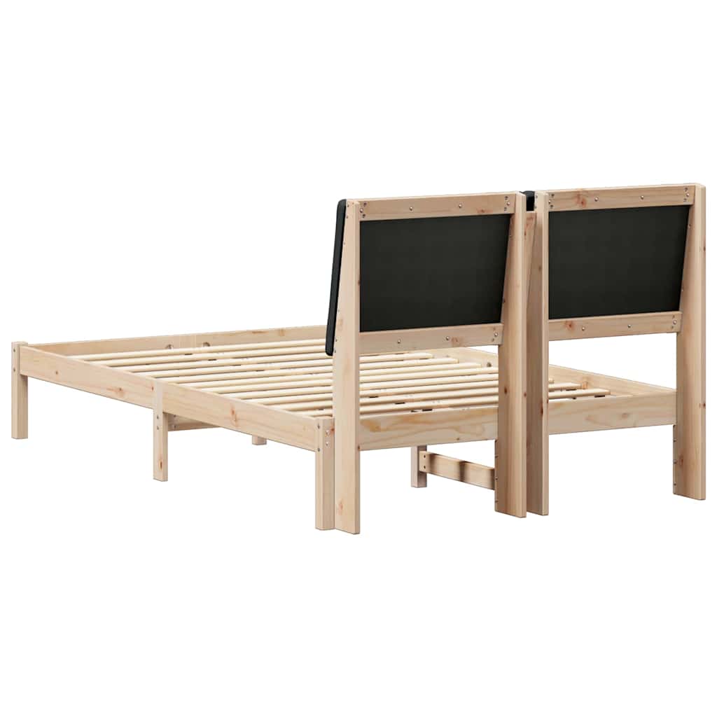 Bed frame Brown and black 120 x 200 cm Solid pine wood