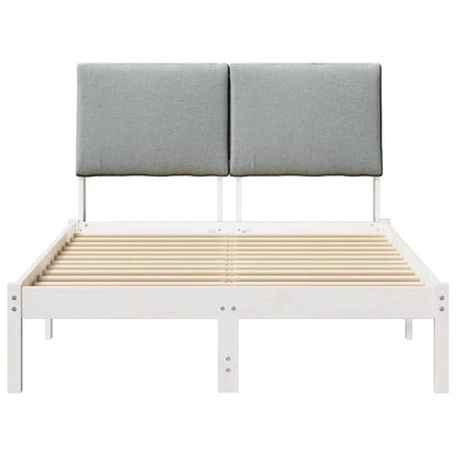 Bed frame White and light grey 120 x 200 cm Solid pine wood