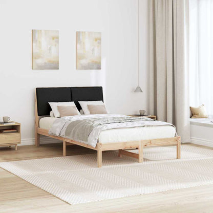 Bed frame Brown and black 135 x 190 cm Solid pine wood