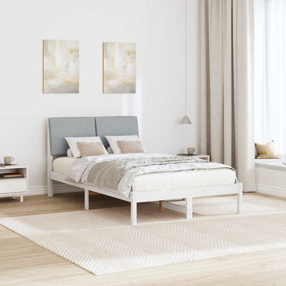 Bed frame White and light grey 135 x 190 cm Solid pine wood