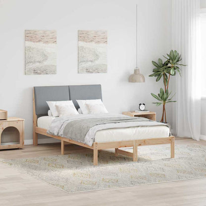 Bed frame Brown and light grey 120 x 190 cm Solid pine wood