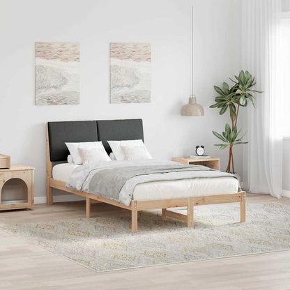 Bed frame Brown and dark grey 120 x 190 cm Solid pine wood