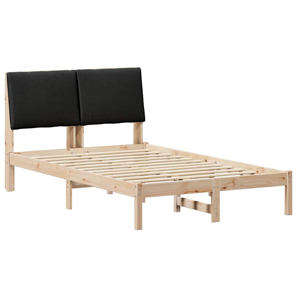 Bed frame Brown and black 120 x 190 cm Solid pine wood
