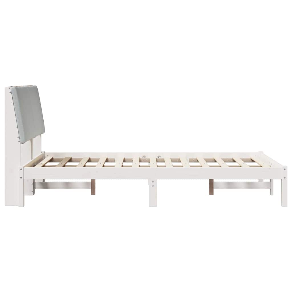 Bed frame White and light grey 120 x 190 cm Solid pine wood