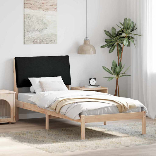 Bed frame Brown and black 100 x 200 cm Solid pine wood