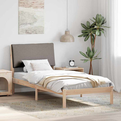 Bed frame Brown and taupe 100 x 200 cm Solid pine wood