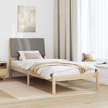 Bed frame Brown and taupe 100 x 200 cm Solid pine wood
