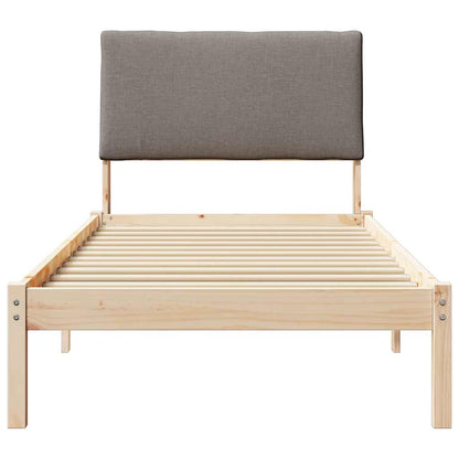 Bed frame Brown and taupe 100 x 200 cm Solid pine wood