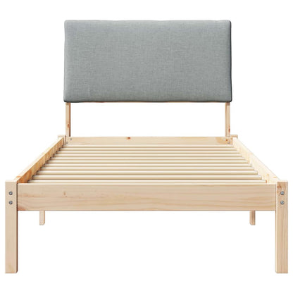 Bed frame Brown and light grey 90 x 200 cm Solid pine wood