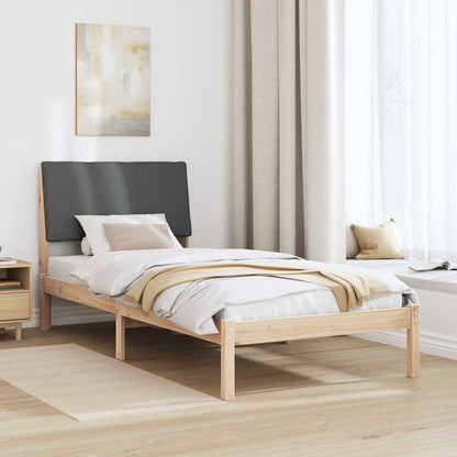 Bed frame Brown and dark grey 90 x 200 cm Solid pine wood