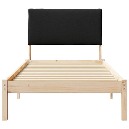 Bed frame Brown and black 90 x 200 cm Solid pine wood