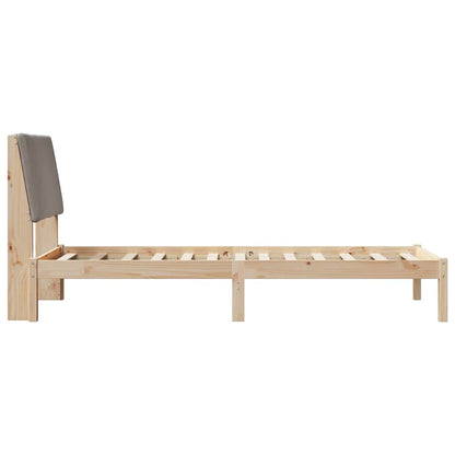 Bed frame Brown and taupe 90 x 200 cm Solid pine wood