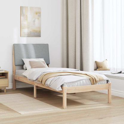 Bed frame Brown and light grey 80 x 200 cm Solid pine wood