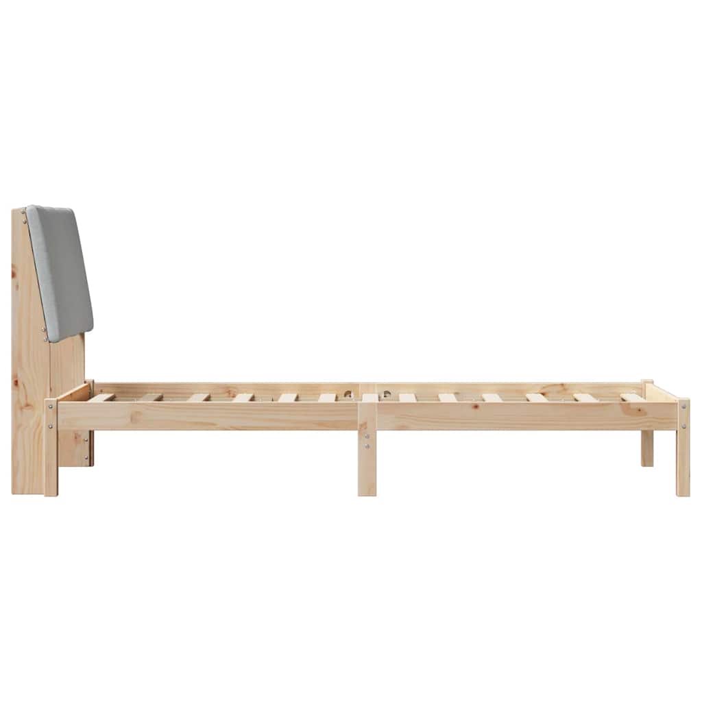 Bed frame Brown and light grey 80 x 200 cm Solid pine wood