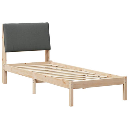 Bed frame Brown and dark grey 80 x 200 cm Solid pine wood