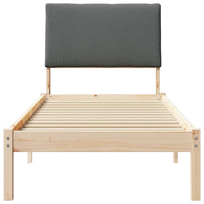 Bed frame Brown and dark grey 80 x 200 cm Solid pine wood