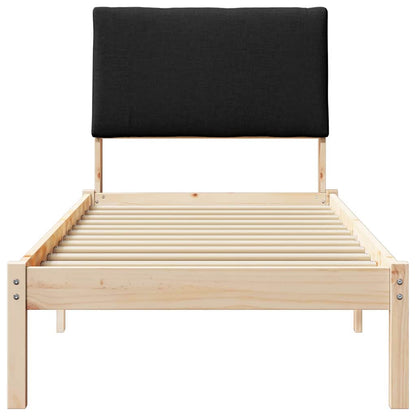 Bed frame Brown and black 80 x 200 cm Solid pine wood