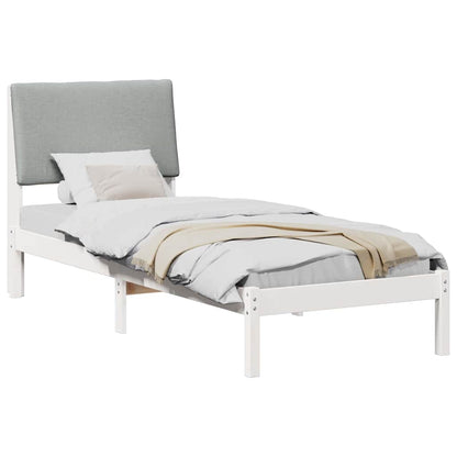 Bed frame White and light grey 80 x 200 cm Solid pine wood