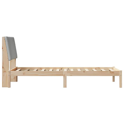 Bed frame Brown and light grey 90 x 190 cm Solid pine wood