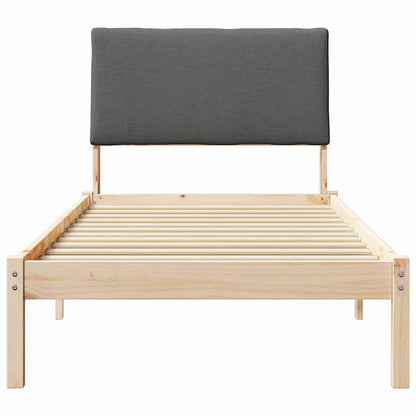 Bed frame Brown and dark grey 90 x 190 cm Solid pine wood