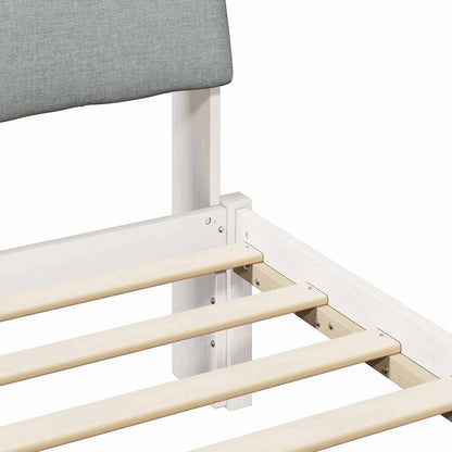 Bed frame White and light grey 90 x 190 cm Solid pine wood