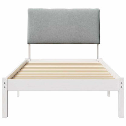 Bed frame White and light grey 90 x 190 cm Solid pine wood