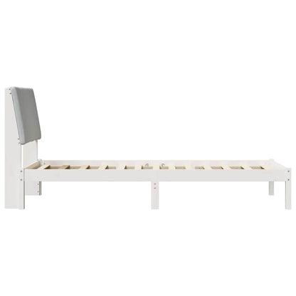 Bed frame White and light grey 90 x 190 cm Solid pine wood