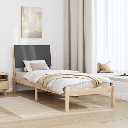 Bed frame Brown and dark grey 75 x 190 cm Solid pine wood