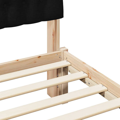 Bed Frame with Headboard Black 140 x 200 cm Solid Pine Wood