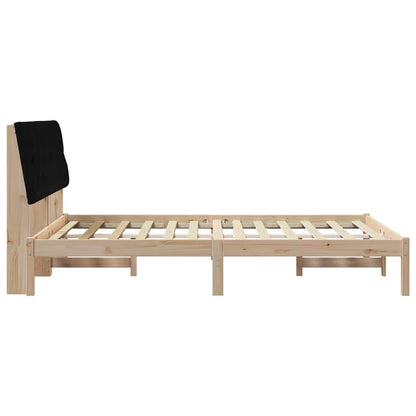 Bed Frame with Headboard Black 140 x 200 cm Solid Pine Wood