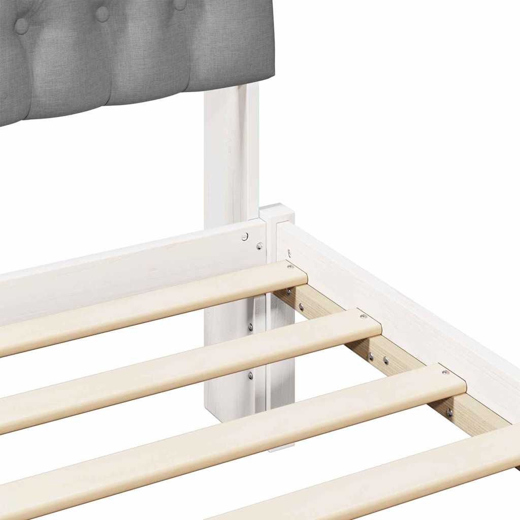 Bed Frame Light Grey 140 x 200 cm Solid Pine Wood