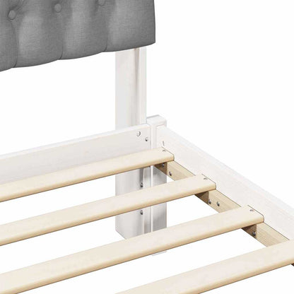 Bed Frame Light Grey 140 x 200 cm Solid Pine Wood