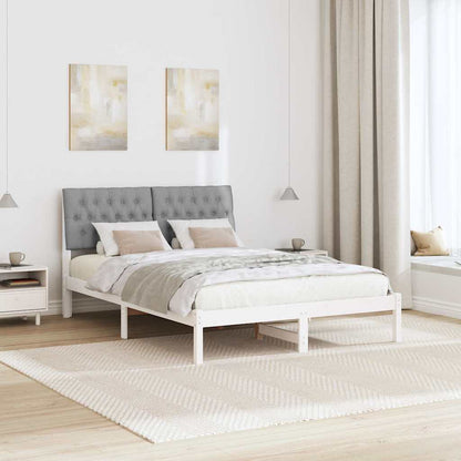 Bed Frame Light Grey 140 x 200 cm Solid Pine Wood