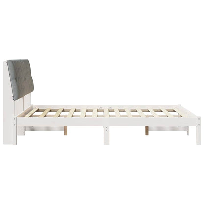 Bed Frame Light Grey 140 x 200 cm Solid Pine Wood