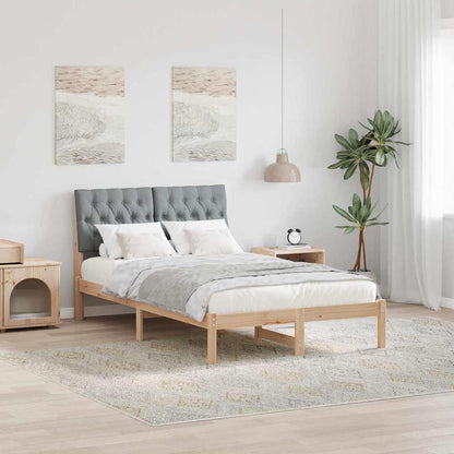 Bed Frame Light Grey 120 x 200 cm Solid Pine Wood
