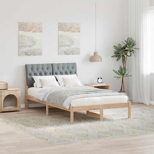 Bed Frame Light Grey 120 x 200 cm Solid Pine Wood